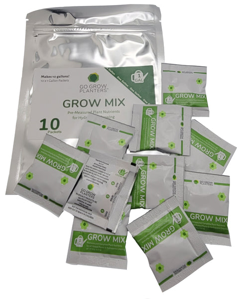 Go Grow Hydroponic Nutrients for All Veggies and Plants 1 Gallon - 10 Pack (10 Gallons)